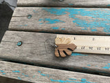 Wood and Clear with Gold Specks- Leaf-Shaped Earrings