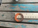 Wood and Orange Acrylic Earrings- Circle Style