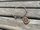 Friendship Inspiration Bracelet- "find your tribe love them fiercely" -Wood and Stainless Steel