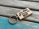 Quote Keychain- "Hot Mess & doing my BEST" -Wood Keychain