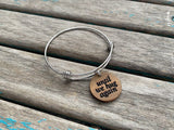 Hug Bracelet- "until we hug again" -Wood and Stainless Steel