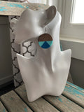 Wood, Blue, and Turquoise Acrylic Earrings