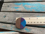 Wood, Blue, and Purple Acrylic Earrings