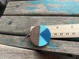 Wood, Blue, and Turquoise Acrylic Earrings