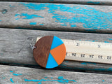 Wood, Orange, and Turquoise Acrylic Earrings