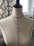 Wood and Smokey Teardrop Pendant Necklace