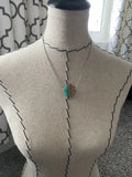 Wood and Mint Green Pendant Necklace