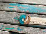 Spiral Wood and Turquoise with Gold Flecks Acrylic Earrings