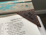Leather Corner Bookmark - "Best Life Ever"
