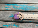 Spiral Wood and Purple with Gold Flecks Acrylic Earrings