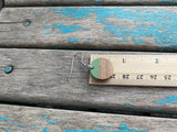 Wood and Green Coin-Shaped Acrylic Earrings- Small Earrings