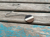 Wood, Black, and White Pendant Necklace