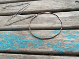 Antique Copper Necklace- LARGE Ring-Style, Wavy Pendant Necklace