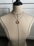 Wood and Pink Ring Drop Pendant Necklace