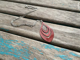 Red Necklace- Teardrop- Unique, and Lightweight Necklace
