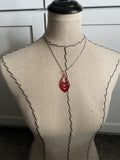 Red Necklace- Teardrop- Unique, and Lightweight Necklace
