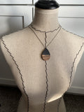 Wood and Black Teardrop Pendant Necklace