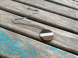 Wood, Black, and White Pendant Necklace