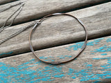 Antique Copper Necklace- LARGE Ring-Style, Wavy Pendant Necklace