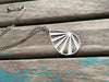 White Necklace- Detailed Lines Teardrop- Unique, and Lightweight Necklace