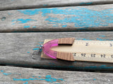 Wood and Fuchsia Earrings - Arch/Rainbow Style
