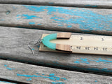 Wood and Mint Earrings - Arch/Rainbow Style