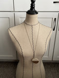 Wood and Creamy White Pendant Necklace