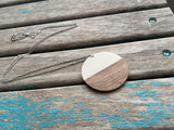 Wood and Creamy White Pendant Necklace