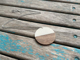 Wood and Creamy White Pendant Necklace