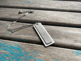 Sparkle Leather Silver Pendant Necklace - Brushed Aluminum