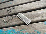 Sparkle Leather Silver Pendant Necklace - Brushed Aluminum