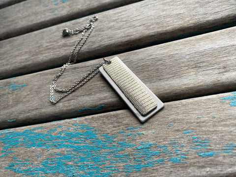 Metallic Leather and Metal Necklace