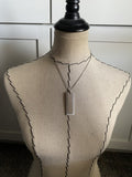 Tan Leather and Silver Pendant Necklace