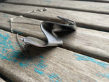 Abstract Wave Necklace with stainless steel chain