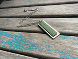 Green Leather and Aluminum Necklace