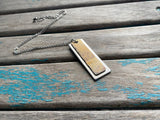 Metallic Leather & Silver Pendant Necklace
