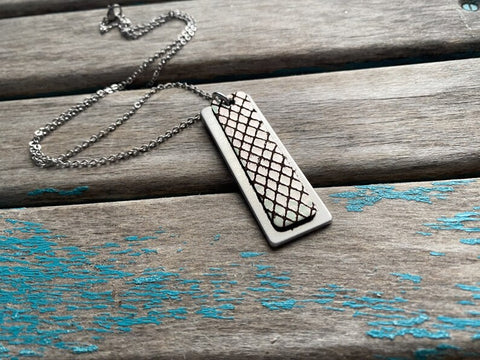 Leather and Silver Necklace- Metal and Leather Necklace