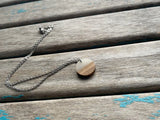 Circle Wood and Cloudy Pendant Necklace on your choice of chain
