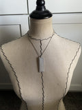 Sparkle Leather Silver Pendant Necklace - Brushed Aluminum
