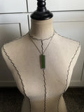 Green Leather and Aluminum Necklace