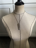 Metallic Leather & Silver Pendant Necklace