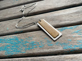 Mustard Yellow/Tan Leather and Silver Necklace- Metal and Leather Necklace