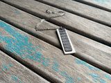 Textured Black Leather and Silver Pendant Necklace