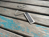 Textured Black Leather and Silver Pendant Necklace