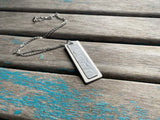 Textured White Leather and Silver Necklace: Modern Metal Pendant