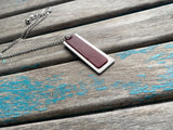 Red Leather and Brushed Aluminum Necklace