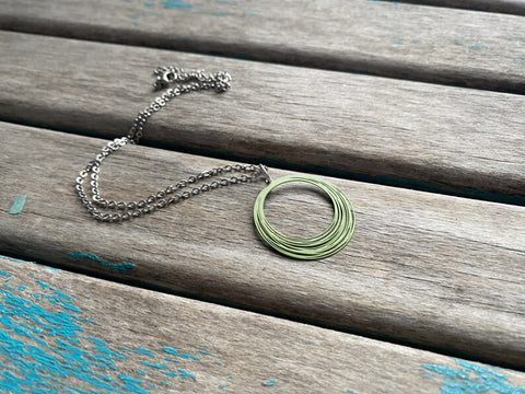 Green Circles Necklace- Lightweight Necklace