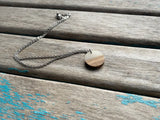 Circle Wood and Cloudy Pendant Necklace on your choice of chain
