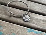 Hand-Stamped "be the best you" Bangle Bracelet with Accent Bead of your choice