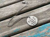 Inspirational Quote Necklace: "no love like auntie love"- textured pendant
